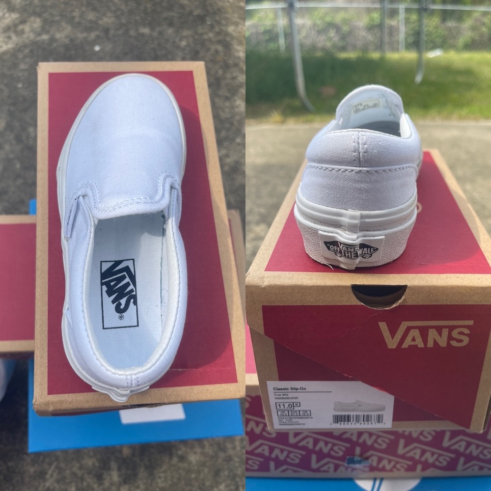 White Vans Shoes for Big kids